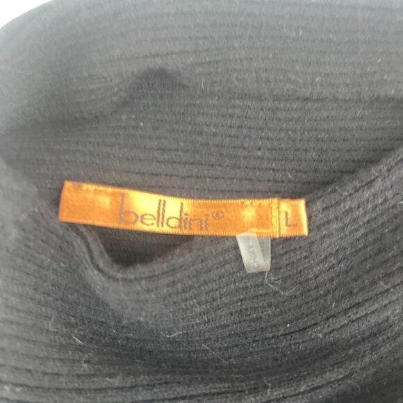 Belldini Womens Button Shoulder Sweater L Black Grandmacore Neutral Oversized - Picture 4 of 5